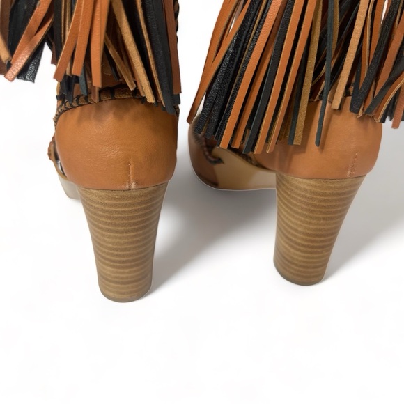 Ulla Johnson Atlas Mocassin Boots Natural Size 6 Leather Tassles Heel - Picture 8 of 14
